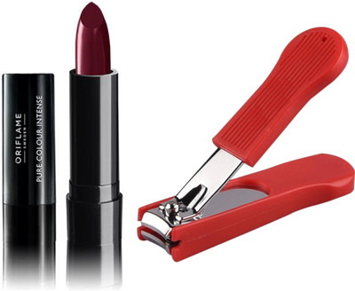 

Oriflame Sweden Pure Colour Intense Lipstick (Dark Burgundy - 26658) With Nail Cutter(Set of 2)