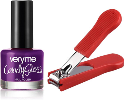 

Oriflame Sweden Very Me Candy Gloss Nail Polish (Glossy Purple - 33176) With Nail Cutter(Set of 2)
