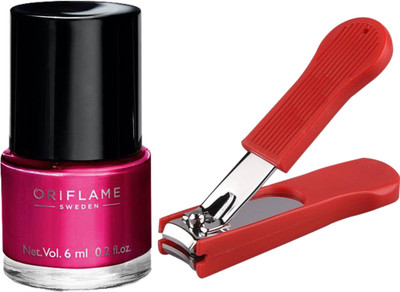 

Oriflame Sweden Pure Colour Nail Polish Mini (Hot Fuschia - 30797) With Nail Cutter(Set of 2)
