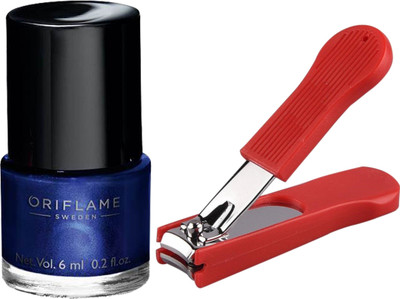 

Oriflame Sweden Pure Colour Nail Polish Mini (Midnight Blue - 30803) With Nail Cutter(Set of 2)