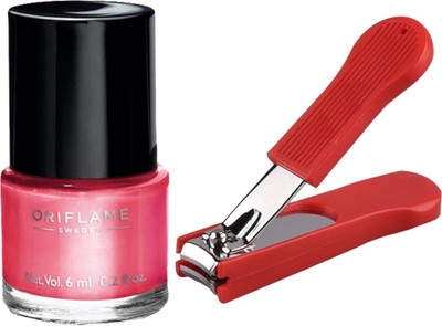 

Oriflame Sweden Pure Colour Nail Polish Mini (Pink Crush - 30796) With Nail Cutter(Set of 2)