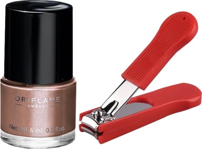 

Oriflame Sweden Pure Colour Nail Polish Mini (Bronzed Brown - 30801) With Nail Cutter(Set of 2)