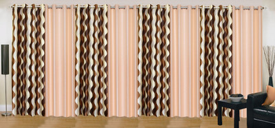 

Ville Style 214 cm (7 ft) Polyester Door Curtain (Pack Of 8)(Abstract, Brown, Beige), Beige;brown