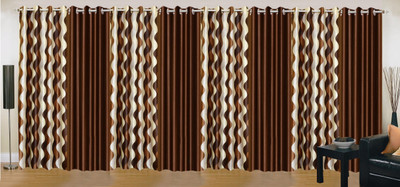 

Ville Style 275 cm (9 ft) Polyester Long Door Curtain (Pack Of 8)(Abstract, Brown)