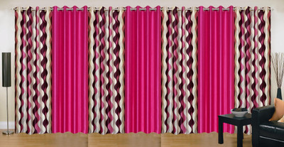 

Ville Style 214 cm (7 ft) Polyester Door Curtain (Pack Of 7)(Abstract, Pink)