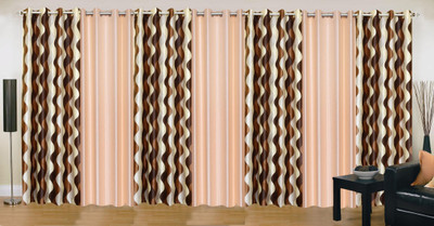 

Ville Style 275 cm (9 ft) Polyester Long Door Curtain (Pack Of 8)(Abstract, Brown, Beige), Beige;brown