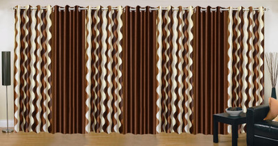 

Ville Style 275 cm (9 ft) Polyester Long Door Curtain (Pack Of 7)(Abstract, Brown)