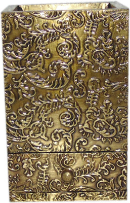 Desert Overseas 1 Compartments Wooden Pen Stand(Gold)