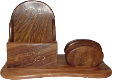 

Desert Overseas 1 Compartments Wooden Pen Stand(Brown)
