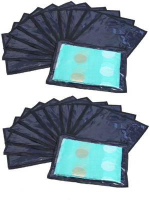 

Addyz Plain Pack of 24Pcs Saree Bedsheet Cover Bags Packaging Storage Cloth Clear Plastic Zip(Black)