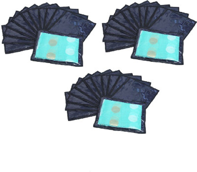 

Addyz Plain Pack of 36Pcs Saree Bedsheet Cover Bags Packaging Storage Cloth Clear Plastic Zip(Black)
