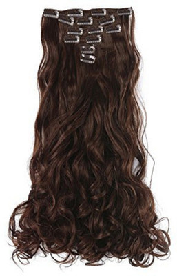 

Confidence 6 pics And 14 Clips Curly Extension Medium Brown For Bridal girls Hair Extension