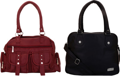 

Lady bar Messenger Bag(Maroon, Black), Black;maroon