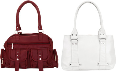 

Lady bar Messenger Bag(Maroon, White)