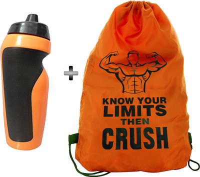 

5 O' Clock Sports Drawstring Gym Bag and Pichku style shipper Bottle Combo Pack for Men|Women a Must Have Gym Bag Combo Kit for Boy's Girl's Fitness by 5 O’clock Sports Gym & Fitness Kit