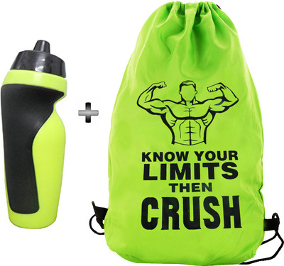 

5 O' Clock Sports Drawstring Gym Bag and Pichku style shipper Bottle Combo Pack for Men|Women a Must Have Gym Bag Combo Kit for Boy's Girl's Fitness Gym & Fitness Kit