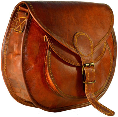 

LiveWithLeather 8 inch Expandable Laptop Messenger Bag(Brown)