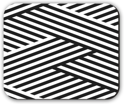 

Fantaboy Cross Stripe Printed mouse pad Mousepad(Black & White)