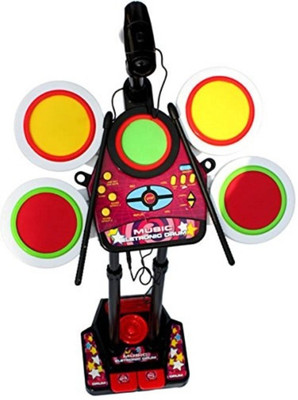 

Mahvi Toys Jr. Drum Beat Set With Mp3 Plug-In + Microphone + Pedal Mechanism(Multicolor)