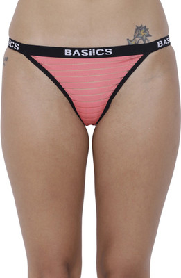 BASIICS by La Intimo Women Thong Pink Panty(Pack of 1)