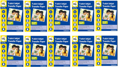 

Full Colors T-shirts Inkjet Transfer Paper Pack Of 10 Un Ruled A4 Transfer Paper(Set of 10, White)