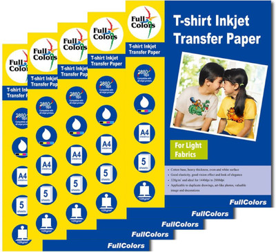 

Full Colors Photo Transfer Paper Pack Of 5 Plain A4 Photo Paper(Set of 5, White)