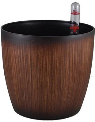 

Minerva Naturals Self Watering Planter 5.5'' Wooden texture finish (Pack Of 2) 14 cm X 12 cm Plant Container Set(Pack of 2, Plastic)