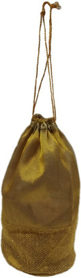 Shreeji Decoration Designer Net Handmade Silk Potli Batwa Pouch Bag Gift For Women Potli(Gold) available at flipkart for Rs.99