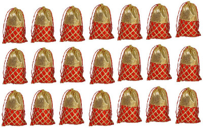 

Addyz Pack of 21 Pieces. Ethnic Stylish Clutch Batwa potli bags Potli(Beige)