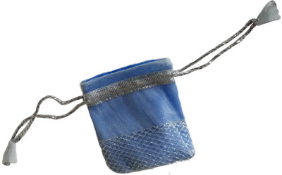 

Shreeji Decoration Square Ethnic Handmade Silk Potli Batwa Pouch Bag Gift For Women[6 pcs] Potli(Blue)