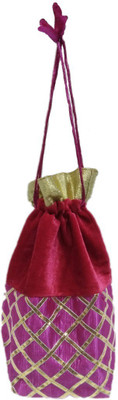 

Shreeji Decoration Amazing Designer Handmade Silk Potli Batwa Pouch Bag Gift For Women Potli(Pink)
