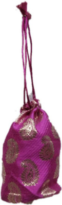 

Shreeji Decoration Fancy Design Handmade Silk Potli Batwa Pouch Bag Gift For Women Potli(Pink)