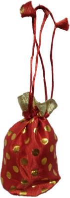 Shreeji Decoration Polka Dot Theme Ethnic Handmade Silk Potli Batwa Pouch Bag Gift For Women Potli(Red) available at flipkart for Rs.90