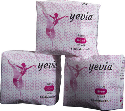 

Yevia Sanitary Napkin (Anion) Super saver pack large 280 mm (8pads pack of 3) Sanitary Pad(Pack of 24)