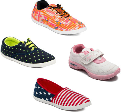 

Asian Women shoes pack of 4 Casuals For Women(Multicolor