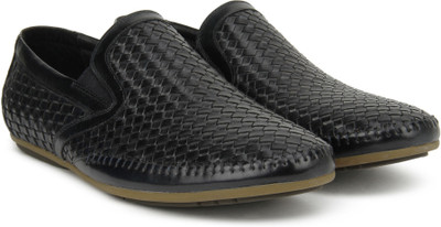 

Pavers England Genuine Leather Slip On For Men(Black, Navy