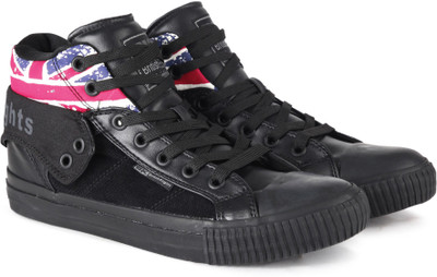 

British Knights ROCO Mid Ankle Sneaker For Men(Black, Black/union jack