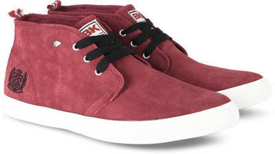 

British Knights DEVON MID Mid Ankle Sneaker For Men(Maroon, Burgundy