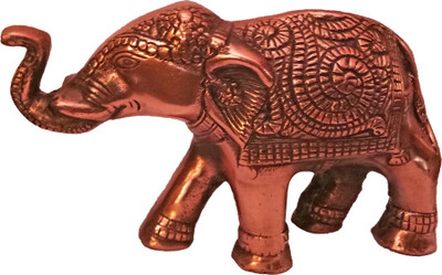 

VINTAN Fengshui Metal Animal Figurine Elephant Handicraft Hathi Statue-Home Room Office Temple Mandir Murti Decor Showpiece Gift item. Decorative Showpiece - 13 cm(Aluminium, Copper)