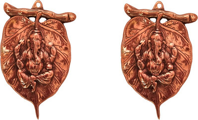 

VINTAN Combo of 2 Metal Wall Hanging Religious God Patta Ganesh Figurine/Lord Ganesha idol Handicraft Statue-Home Room Office Temple Mandir Murti Wall Decor Showpiece Gift item. Decorative Showpiece - 22 cm(Aluminium, Copper)
