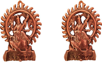 

VINTAN Combo of 2 Metal Wall Hanging Religious Goddess Saraswati Figurine/ Study Devi Maa Saraswati idol Handicraft Statue-Home Room Office Temple Mandir Murti Wall Decor Showpiece Gift item. Decorative Showpiece - 21 cm(Aluminium, Copper)