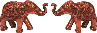 

VINTAN Fengshui Combo of 2 Metal Pair Animal Figurine Elephant Handicraft Hathi Statue-Home Room Office Temple Mandir Murti Decor Showpiece Gift item. Decorative Showpiece - 13 cm(Aluminium, Copper)