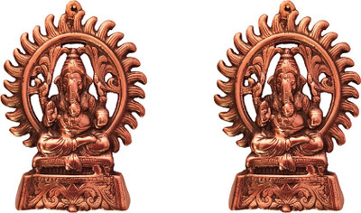 

VINTAN Combo of 2 Metal Wall Hanging Religious God Ganesh Figurine/Lord Ganesha idol Handicraft Statue-Home Room Office Temple Mandir Murti Wall Decor Showpiece Gift item. Decorative Showpiece - 21 cm(Aluminium, Copper)