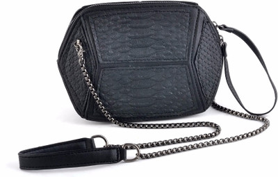 

Urbantra Girls Evening/Party Black Leatherette Sling Bag