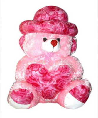 

Samayra Toys Pink Teddy Bear with Heart - 40 cm(Pink)
