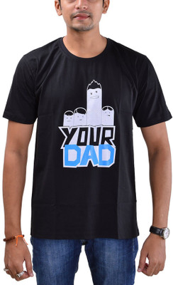 

Swadesi Stuff Printed Men's Round Neck Black, White, Blue T-Shirt