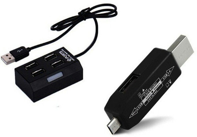 

BB4 USB 4 PORT HUB WITH Micro Usb OTG TF / SD Flash Memory CARD READER USB Adapter(Multicolor)