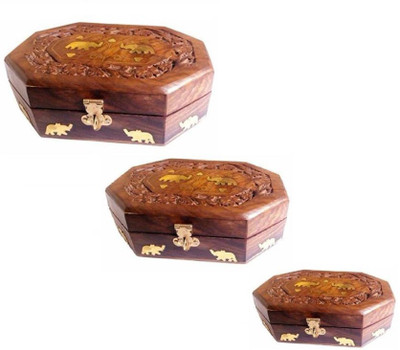

VAS Collection Home set of three makeup Vanity Box set of three makeup Vanity Box Vanity Box(Brown)