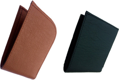 

FRIENDS & COMPANY Men Tan, Black Genuine Leather Wallet(8 Card Slots), Black;tan
