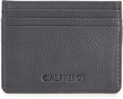 Calfnero Men Black Genuine Leather Card Holder(5 Card Slots)